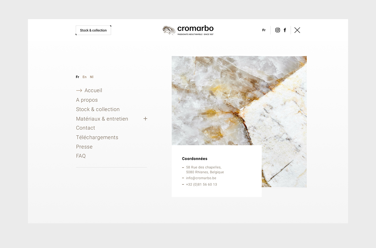 Cromarbo, menu